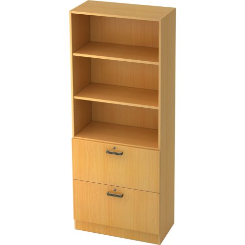 Hammerbacher, Hammerbacher Regalschrank 2 Fachböden Future Buche 800 x 420 x 2.004 mm