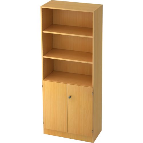Hammerbacher, Hammerbacher Regalschrank 2 Fachböden 2 Türen Future Buche 800 x 420 x 2.004 mm
