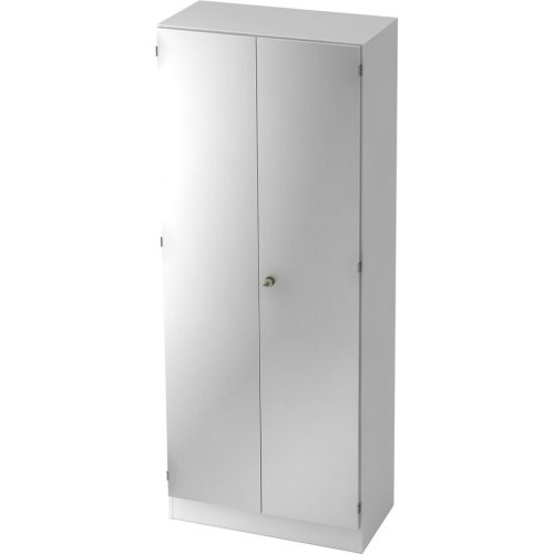 Garderobenschrank Office Silber Holz 80 cm 200.4 cm - Material: Holzwerkstoff - Garderobenschrank
