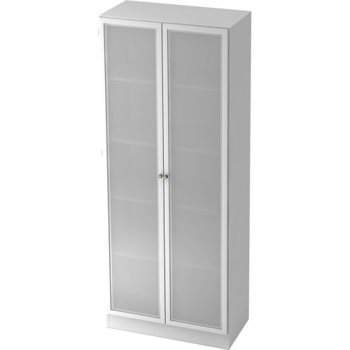 Hammerbacher, Hammerbacher Schrank 5FH Spanholz, Glas Weiß 800 x 420 x 2.004 mm