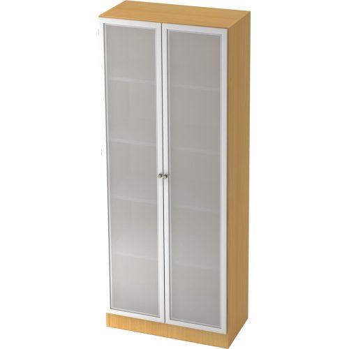 Hammerbacher, Hammerbacher Glastürenschrank SG 6100G Buche, Silber 800 x 420 x 2.004 mm