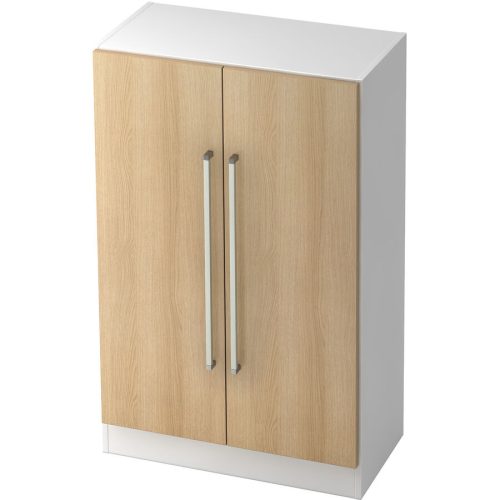 Aktenschrank Office Braun/Weiss Holz 80 cm 42 cm 127 cm - Farbe: eiche, weiss - Material: Holzwerkstoff - Aktenschrank