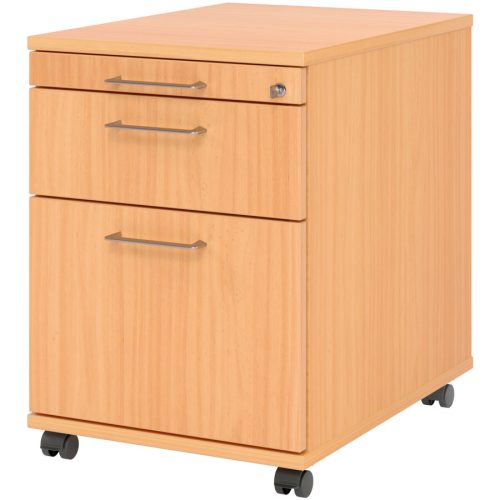 Rollcontainer Office Braun Holz/Metall 42.8 cm 59 cm 58 cm - Farbe: buche - Material: Holzwerkstoff - Rollcontainer