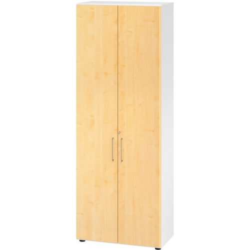 Hammerbacher, Hammerbacher Schrank V968T6/W/3/BS Weiß 80 x 42 x 215,4 cm