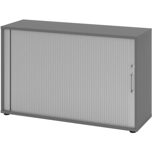 Hammerbacher, Hammerbacher Schrank V1732S/G/S/BS Grau 120 x 40 x 74,8 cm