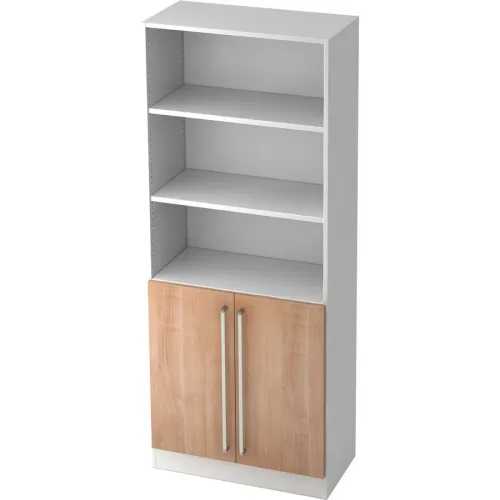 Aktenschrank Office Braun/Weiss Holz 80 cm 42 cm 200.4 cm - Farbe: Weiß, Nussbaum - Material: Holzwerkstoff - Aktenschrank