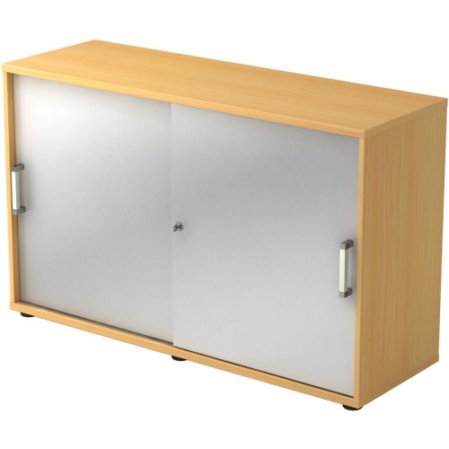 Hammerbacher, Hammerbacher Schiebetürenschrank 2FH CE Buche, Silber 1.200 x 400 x 748 mm