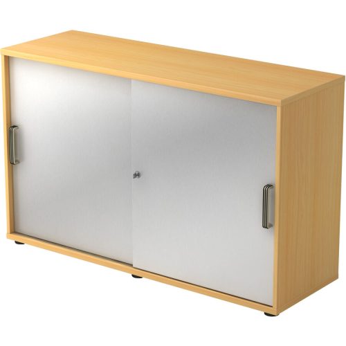 Hammerbacher, Hammerbacher Schiebetürenschrank 2FH SG Buche, Silber 1.200 x 400 x 748 mm