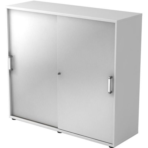 Hammerbacher, Hammerbacher Schiebetürenschrank 3FH Weiß, Silber 1.200 x 400 x 1.100 mm