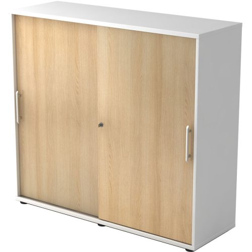 Hammerbacher, Hammerbacher Rollcontainer-Schrank 1753S RE Eiche, Weiß 1.200 x 400 x 1.100 mm