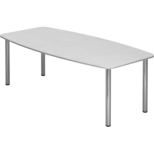 Hammerbacher, Hammerbacher Konferenztisch Silber, Weiß Chrom, Melaminharzbeschichtete Spanplatte KT22C 2.200 x 1.050 x 740 mm