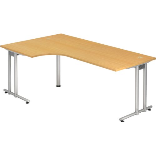 Schreibtisch Office Braun Holz 200 cm - Farbe: buche - Material: Holzwerkstoff - Schreibtisch