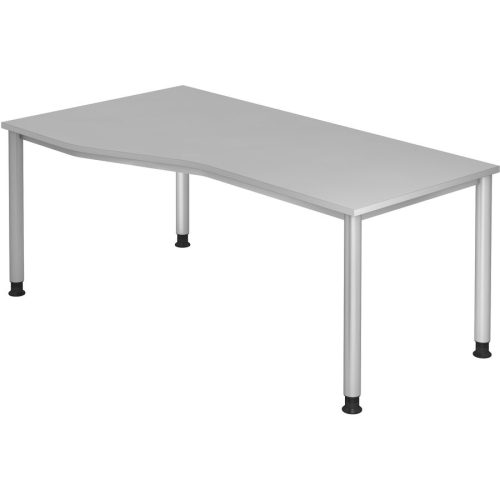 Schreibtisch Office Grau Holz 180 cm Höhenverstellbar (manuell) - Material: Holzwerkstoff - Schreibtisch