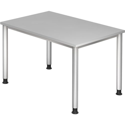 Schreibtisch Office Grau Holz 120 cm Höhenverstellbar (manuell) - Material: Holzwerkstoff - Schreibtisch