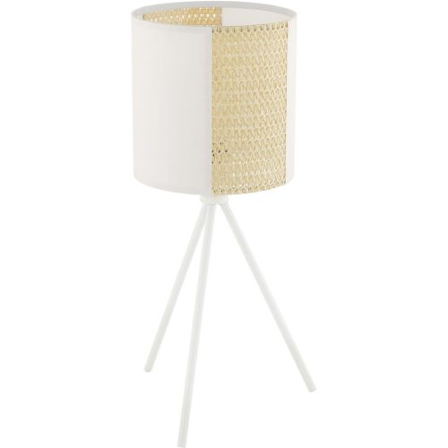 Eglo Tischlampe Arnhem Weiss/Beige Stahl/Papier/Naturfaser 24 cm 61 cm - Farbe: weiss, beige - Material: Stahl, Kraftpapier, Seegras - Tischlampe