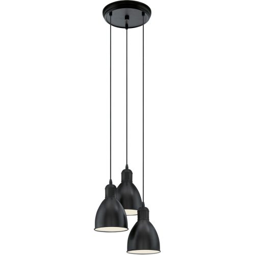 Eglo Pendellampe Priddy Schwarz/Weiss Stahl 32.5 cm 110 cm - Pendellampe