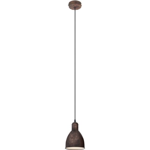 Eglo Pendellampe Priddy 1 Kupfer Stahl 15.5 cm 110 cm - Farbe: kupfer antik - Pendellampe