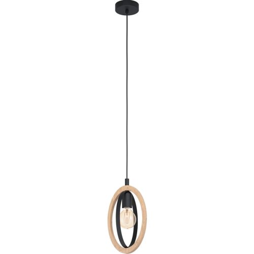 Eglo Pendellampe Basildon Braun/Schwarz Stahl/Holz 16 cm 110 cm - Material: Holz/Stahl - Pendellampe