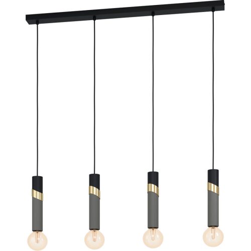 Eglo Pendellampe Cedral Schwarz Stahl 5.5 cm 150 cm - Farbe: Schwarz/Messing - Pendellampe