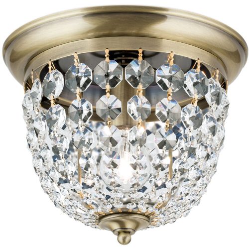 Briamond Deckenlampe Plafond Kristall/Messing 26 cm 22 cm - Farbe: Patina - Material: Messing/Kristall - Deckenlampe