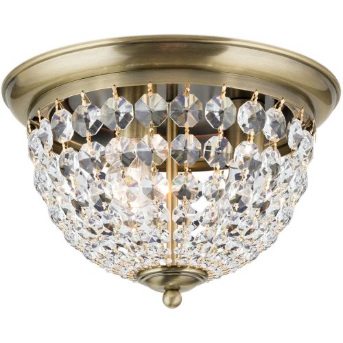 Briamond Deckenlampe Plafond Kristall/Messing 35 cm 24 cm - Farbe: Patina - Material: Messing/Kristall - Deckenlampe
