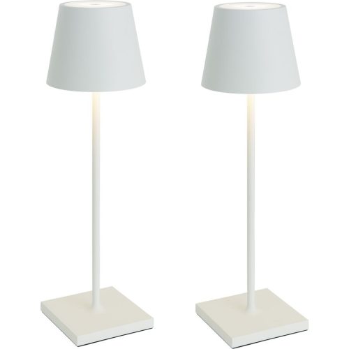 Tischlampe 2er-Pack Aline Weiss Aluminium/Kunststoff 11 cm 38 cm - LED - Lichtfarbe: Extra warmweiss - Material: Aluminium, Kunststoff - Tischlampe