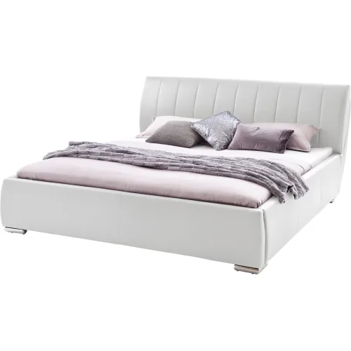 LIVIQUE, Bett Camillo Weiss Kunstleder 180 x 200 cm - Bett