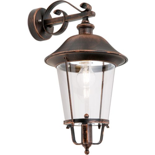 Wandlampe aussen Kenzo Kupfer/Schwarz 32 cm - Farbe: schwarz/kupfer - Material: Siluminguss - Wandlampe aussen