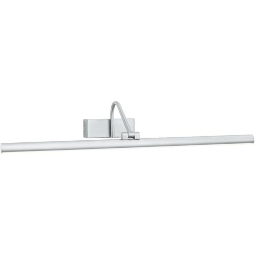 Wandlampe Portrait Grau Stahl 60 cm 10 cm - Farbe: Nickel satiniert - Lichtfarbe: Warmweiss - Wandlampe
