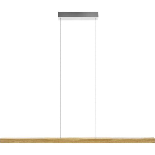 HERZBLUT Pendellampe Hermann Braun/Silber Holz/Metall 130 cm 160 cm - Farbe: Silber/Braun - LED - Lichtfarbe: Extra warmweiss - Helles Neutralweiss -