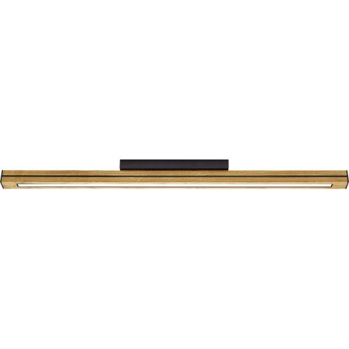HERZBLUT Deckenlampe Dana Schwarz Eisen/Holz 100 cm - Farbe: schwarz/Eiche - LED - Lichtfarbe: Extra warmweiss - Helles Neutralweiss - Deckenlampe-
