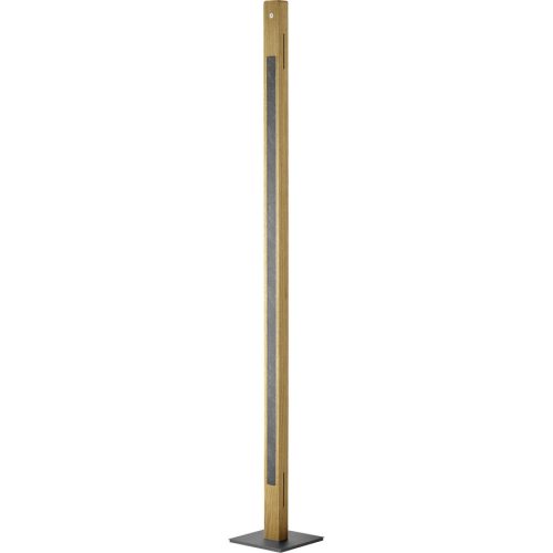 HERZBLUT Stehlampe Karl G Braun/Schwarz Holz 21 cm 161 cm - LED - Lichtfarbe: Extra warmweiss - Helles Neutralweiss - Material: Eiche massiv -