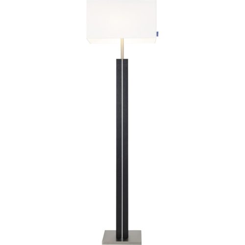 HERZBLUT Stehlampe Dana Q Schwarz/Weiss/Kupfer Metall/Holz 25 cm 160 cm - Material: Nickel/Holz massiv - Stehlampe