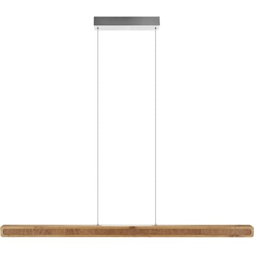 HERZBLUT Pendellampe Karl K Braun/Silber Holz/Metall 130 cm 160 cm - Farbe: Silber/Braun - LED - Lichtfarbe: Extra warmweiss - Helles Neutralweiss -