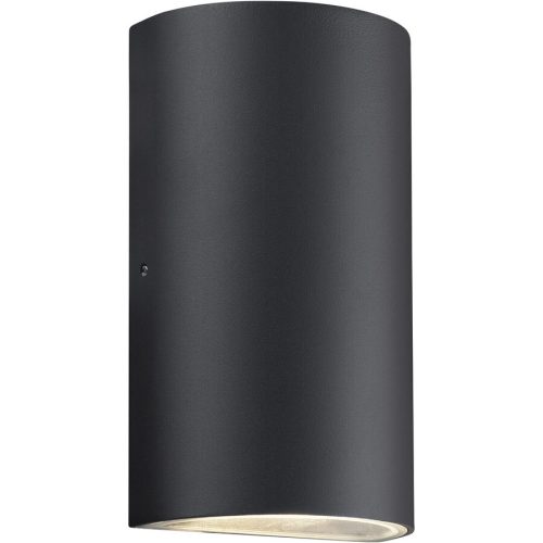 NORDLUX Wandlampe aussen Rold Schwarz Glas/Metall 9 cm 16 cm - LED - Lichtfarbe: Warmweiss - Material: Metall/Glas - Wandlampe aussen- LED