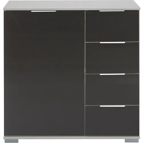 LIVIQUE, Kommode Peyton C Grau Holzwerkstoff/Glas 81 cm 41 cm - Farbe: Grey - Kommode