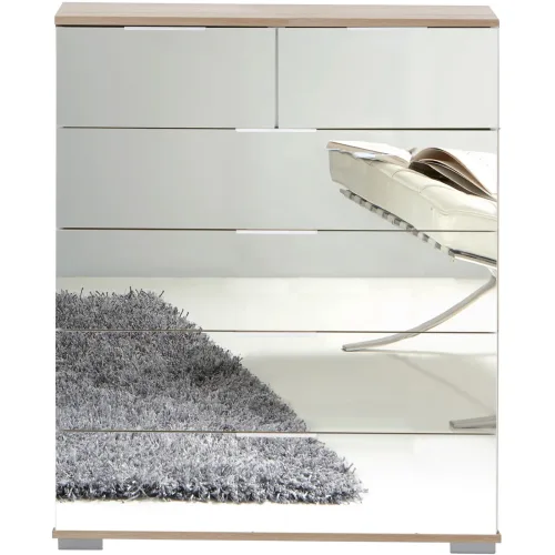 LIVIQUE, Kommode Peyton C Holzwerkstoff 82 cm 42 cm - Farbe: Spiegelglas - Kommode