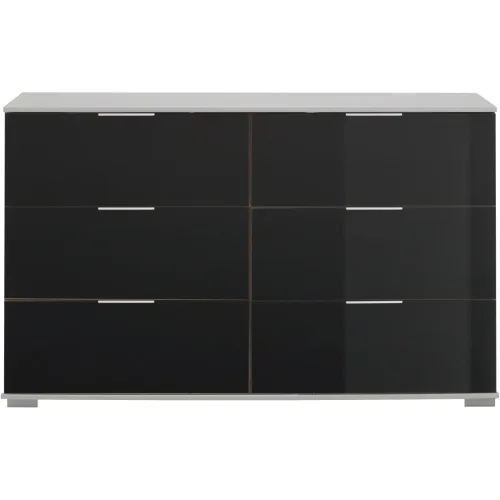 LIVIQUE, Kommode Peyton C Schwarz Holzwerkstoff/Glas 130 cm 41 cm - Kommode