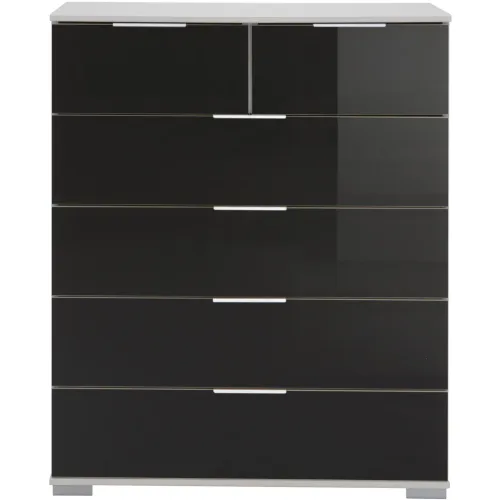 LIVIQUE, Kommode Peyton C Schwarz Holzwerkstoff/Glas 82 cm 42 cm - Kommode