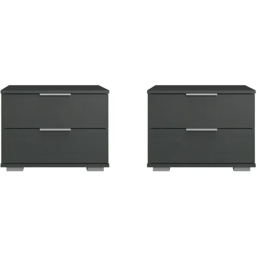 LIVIQUE, Nachttisch Peyton A Grau Holzwerkstoff 104 cm - Farbe: graphit - Nachttisch