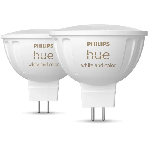 Philips Hue, Philips Hue Smarte LED-Leuchte "White & Col. Amb. MR16 Doppelpackpack, 2x400 lm" GU 5,3