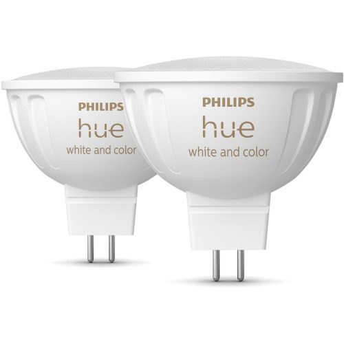 Philips Hue, Philips Hue Smarte LED-Leuchte "White & Col. Amb. MR16 Doppelpackpack, 2x400 lm" GU 5,3
