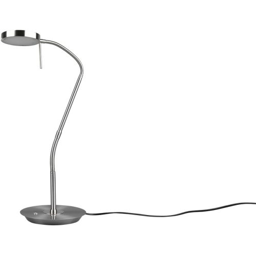Tischlampe Monza Grau Metall 19 cm 57 cm - Farbe: Nickel matt - LED - Lichtfarbe: Extra warmweiss - Helles Neutralweiss - Tischlampe- LED