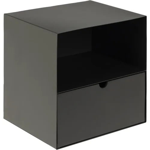 LIVIQUE, Nachttisch Joliet Schwarz Metall 30 cm - Nachttisch