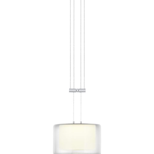 Designer-Pendellampe Bankamp Strada 2.0 Grand Clear aluminium matt 1 D 20 cm - LED - Lichtfarbe: Extra warmweiss - Material: Aluminium/Stahl -