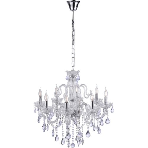 Pendellampe Gracia Transparent Glas/Kristall B 71 H 69 cm - Farbe: Silber - Material: Aluminium - Pendellampe