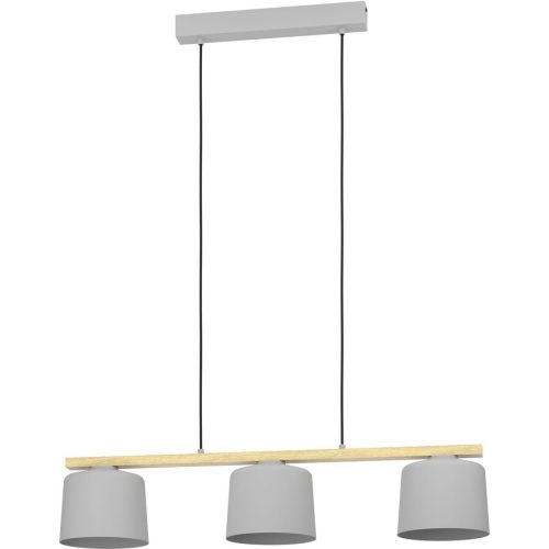 Eglo Pendellampe Mariel Grau Stahl/Holz 19 cm 110 cm - Farbe: hellgrau - Material: Holz/Stahl - Pendellampe