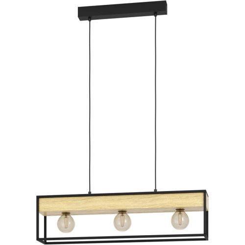 Eglo Pendellampe Libertad 1 Braun/Schwarz Stahl/Holz 14 cm 110 cm - Material: Holz/Stahl - Pendellampe