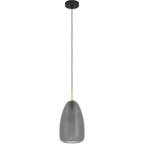 Eglo Pendellampe Alobrase Schwarz Stahl 20 cm 110 cm - Farbe: Schwarz/Messing - Pendellampe