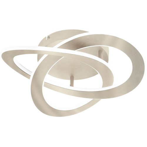 Eglo Deckenlampe Rolimare Grau Aluminium 40 cm 13 cm - Farbe: Nickel matt - LED - Lichtfarbe: Helles Neutralweiss - Deckenlampe- LED Energiesparlampe